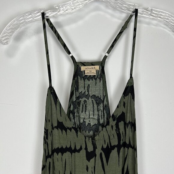 Evereve Anama Womens Zane Split Leg Jumpsuit Olive Green Racer Back size XS - Picture 5 of 15